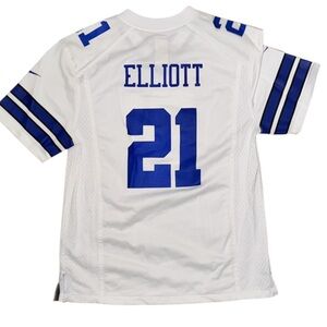 Ezekiel Elliott kids jersey
Size- kids large
Color- white 
Condition- preowned